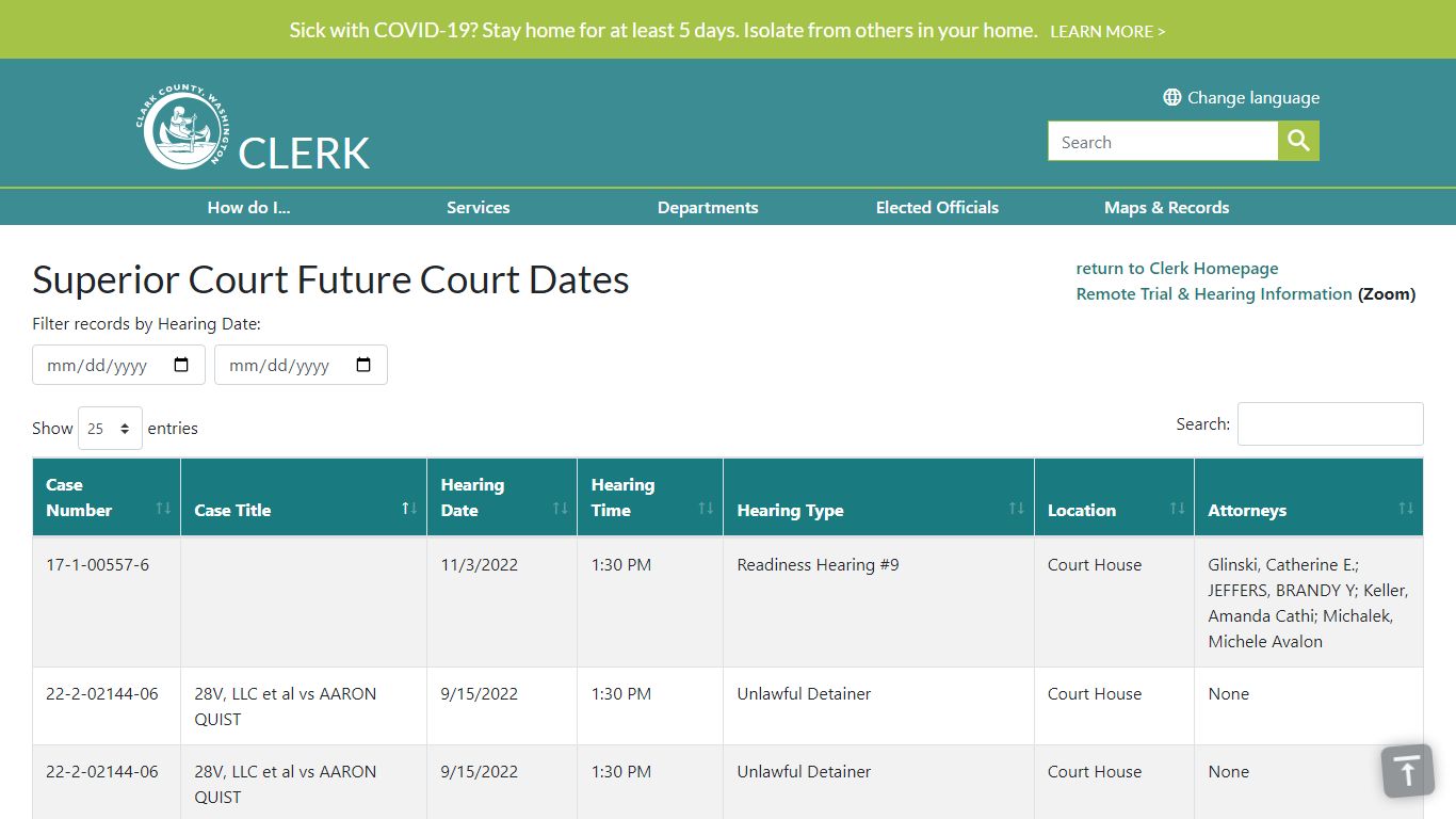 Superior Court Future Court Dates | Clark County